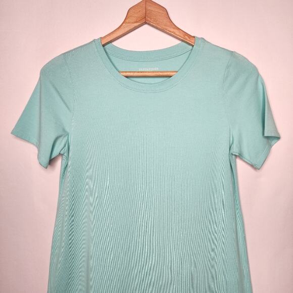 Eileen Fisher Aqua Crew Neck Knee Length Dress - Picture 1 of 4